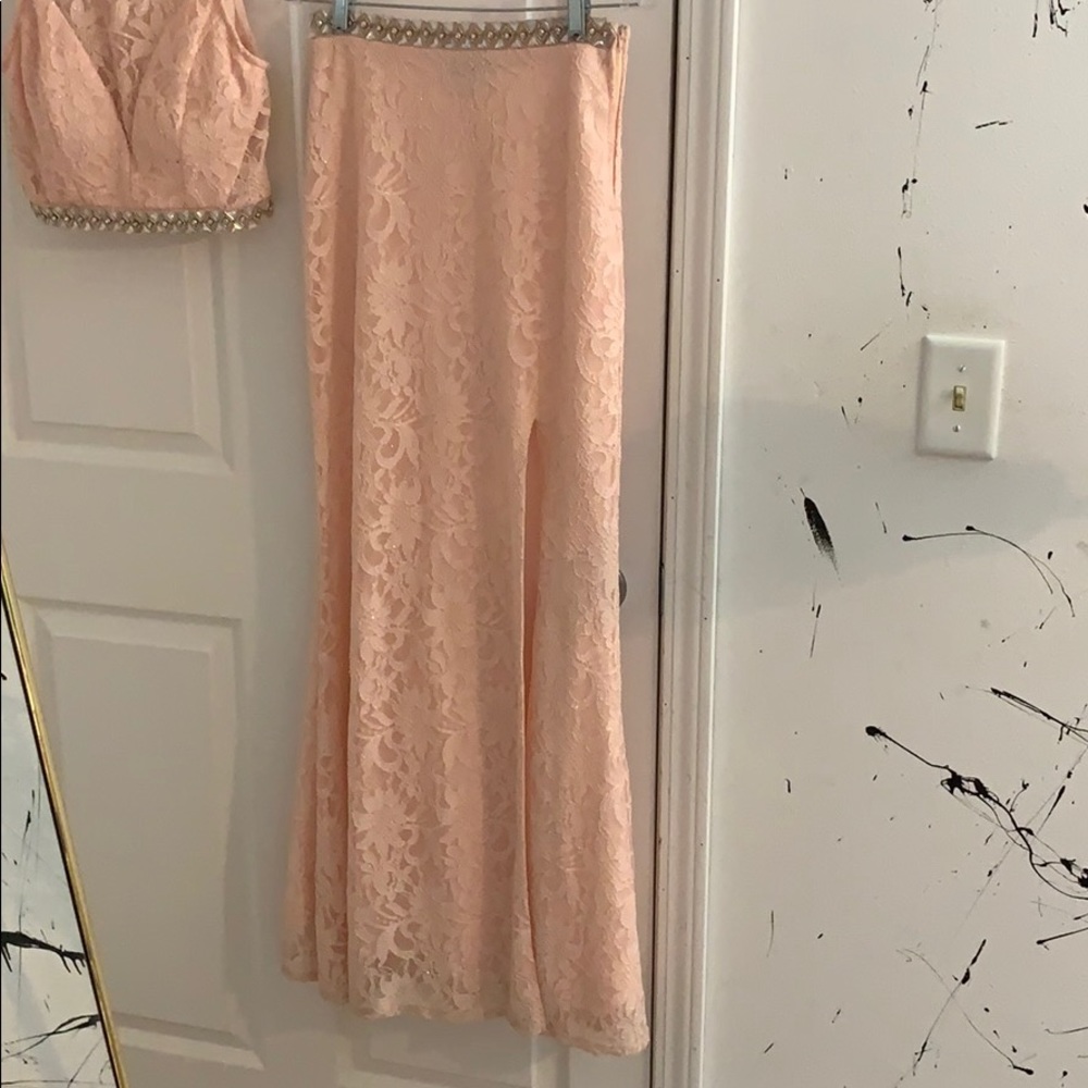 Long pink prom dress